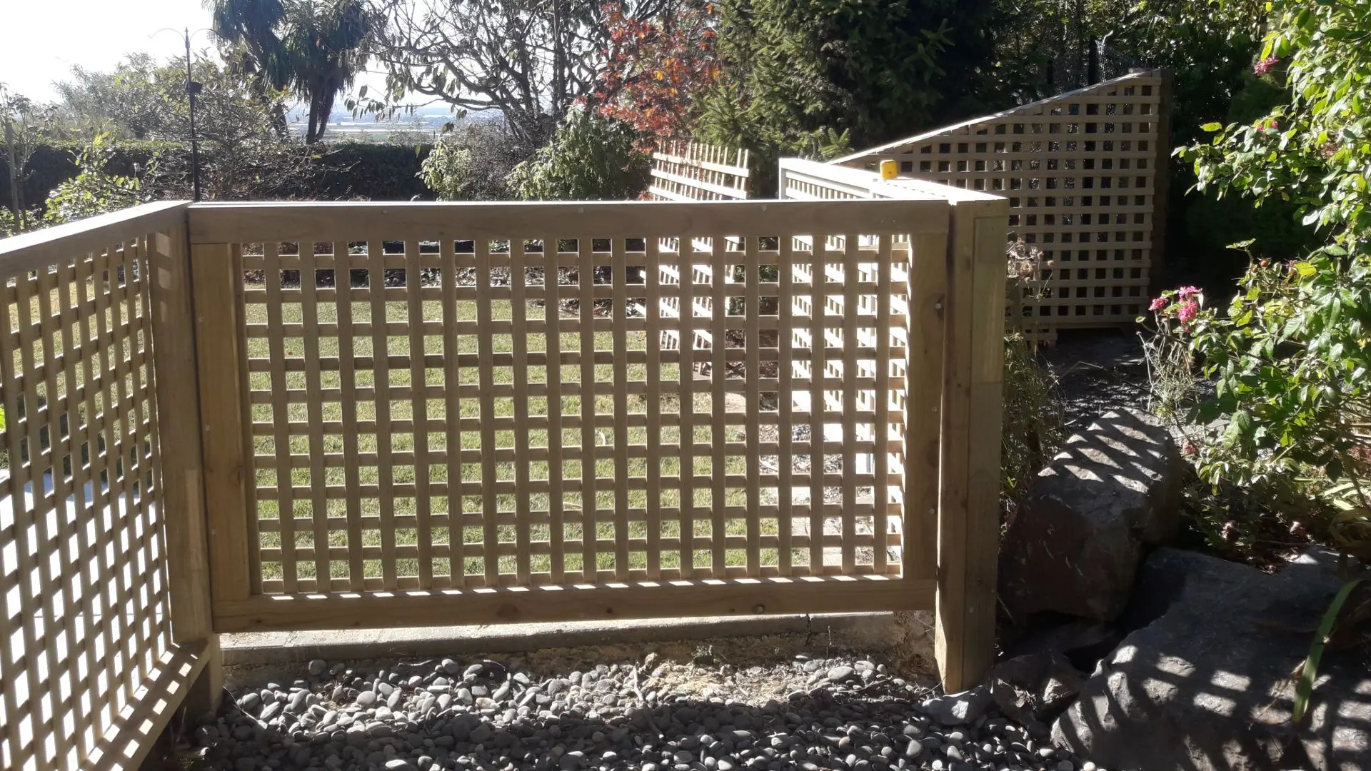 Beautiful Trellis Fence with Deck